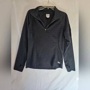 Everlast Charcoal Gray/black 3/4 Zip Pullover, Thumb Holes